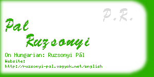 pal ruzsonyi business card